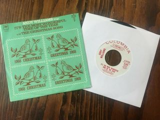 Andy Williams (45) " The Most Wonderful Time Of The Year " Christmas Seal Slv Rare