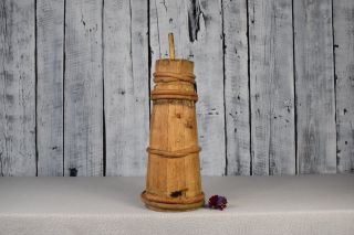 Antique Wooden Butter Churn / Primitive Country Tool / Old Wooden Vessel / Decor