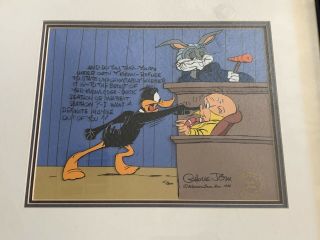 Chuck Jones “courtroom” Donald Duck Bugs Bunny Serigraph Cel Linda Jones