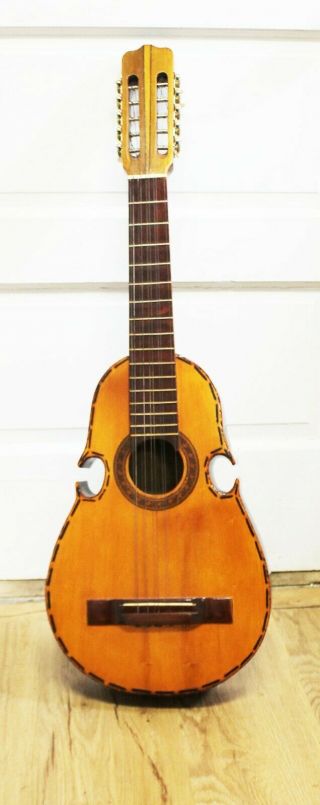 Vintage Fancy Inlaid Puerto Rico Cuatro 10 Sting Guitar