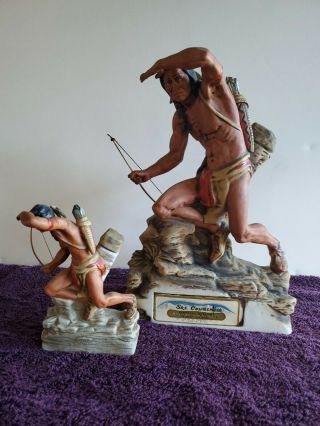 Ski Country Decanters Lookout Indian.  Full Size & Mini