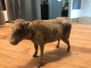 Antique German Composition Paper Mache Bull Candy Container