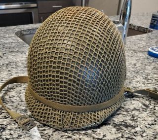 Ww2 U.  S.  Army M1 Helmet With Liner And Net