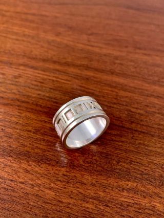 LARGE TIFFANY & CO STERLING SILVER ITALY ATLAS WIDE BAND RING 1995: SIZE 11.  25 3
