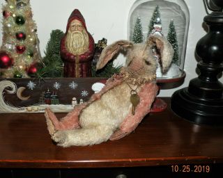 Large One Of A Kind Shabby Mohair Rabbit By Wendy Meagher Whendi 
