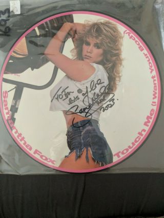 Samantha Fox - Touch Me 12 " Picture Disc Vinyl Rare Signed 1986 Single Sam