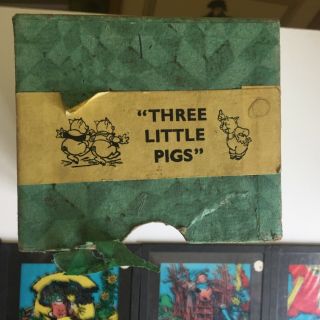Three Little Pigs Magic Lantern Slides 24 Set Walt Disney’s Film 1933 Ensign 3