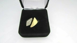 Vintage 14k Gold Ladies Diamond Bypass Ring 8.  9 Grams Not Scrap