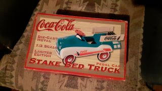 Coca Cola Die Cast Metal 1:3 Scale Ltd Ed Stake Bed Truck Pedal Car Nib