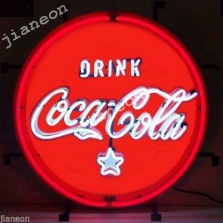 Rare 24 " X24 " Coca - Coke - Cola Soda Drink Real Neon Sign Beer Bar Light