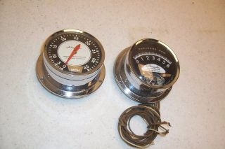VINTAGE 1950 ' S 1960 ' S 1970 ' S AIRGUIDE MARINE SPEEDOMETER AND 6K TACHOMETER BOAT 2