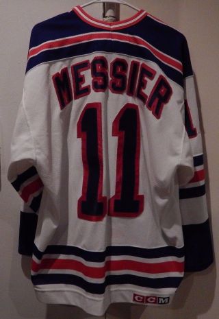 Vintage Ccm Ny York Rangers Mark Messier 11 Nhl Hockey Jersey Xl White