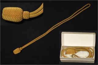 Ww2 Japanese Army Company Officers Sword Tassel Gunto Katana Gold Lace 46cm