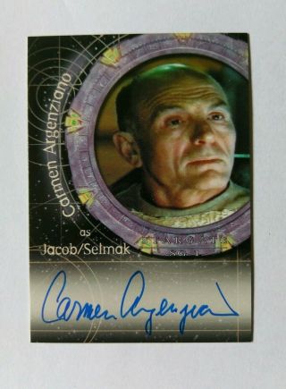Stargate Sg - 1 Auto Autograph Trading Card A12 Carmen Argenziano As Jacob/ Selmak