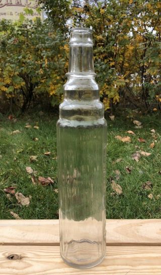 Vintage 30’s 100 ESSOLUBE Motor Oil Gas Station Quart Glass Bottle 3