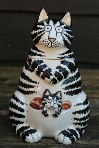 Vintage Sigma Tastesetter B.  Kliban Mom Cat Ceramic Decorative Cookie Jar
