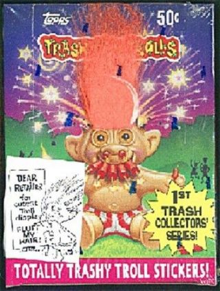 1992 Trash Can Trolls Full Store Display Box 1 The Topps Company,  36 Packs,  Mip