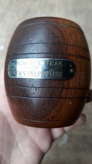 Teak Barrel Made With The Wood From H.  M.  S Snapdragon