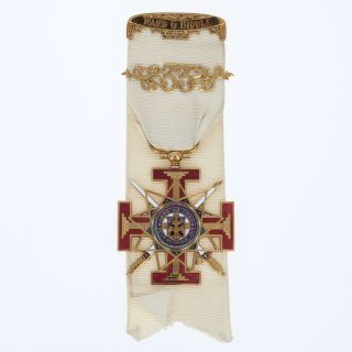 Masonic 33rd Degree Scottish Rite Jewel 14k Gold Ward G Biddle Cross Eagle Medal