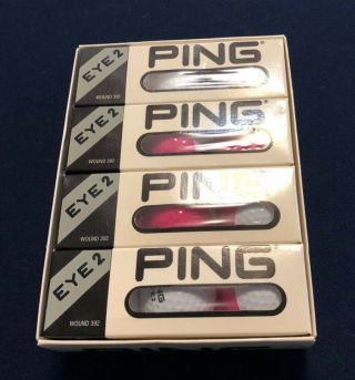 Vintage Dozen Pink And White Ping Eye 2 Golf Balls