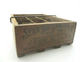 Antique Wood Star Egg Carrier Tray Estate Buy No Res