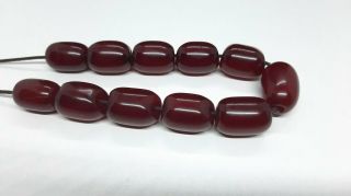 Antique Faturan Cherry Amber Beads Rosary Tesbih 38.  3 Grams.