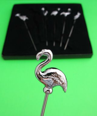 Ss Cocktail Bird Picks For Martini Glass Glasses Olive Parrot Pelican Flamingos