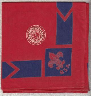 H956 Bsa Oa Scouts 1937 National Jamboree Red Leaders Neckerchief Full Square
