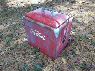 Vintage 1950 ' s Drink COCA COLA Metal COOLER - PROGRESS REFRIG CO 2