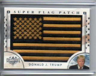 2019 Benchwarmer 25 Years Decision 2016 Donald Trump Flag Patch Black Gold