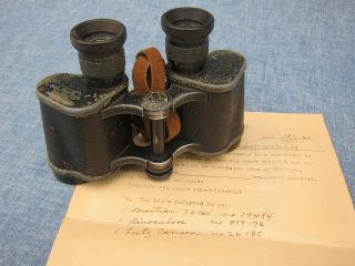 Ww1 German Carl Zeiss 6 X 30 Binoculars W/ Ww2 Capture Papers