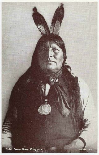 Chief Brave Bear - Cheyenne - Native American Indian - Arcade Card