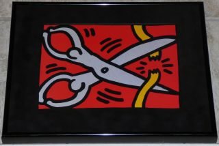 Keith Haring Vintage 1989 Framed Poster Print Scissors