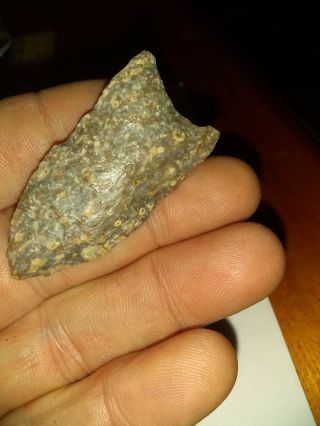 Authentic Native American Beaver lake paleo point shows good basal grinding 3
