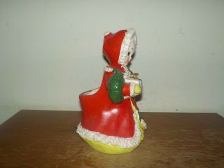 Vintage 1950s RARE Kreiss Christmas Ceramic Mrs Santa Spaghetti Figure Sconce 2