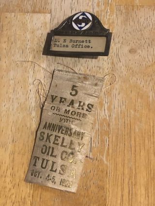 Skelly Oil Service Badge And Ribbon 1929