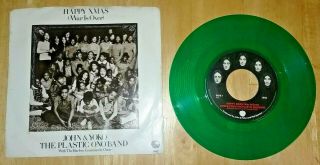 John Lennon & Yoko Ono Happy Xmas (war Is Over) 45 Green Vinyl 1971