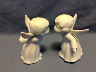 Lefton China White Kissing Angels Hand Painted Vintage 1983 Figurines