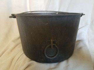 Vintage Griswold Erie 7 Cast Iron Flat Bottom Kettle Pot Large Slant Logo