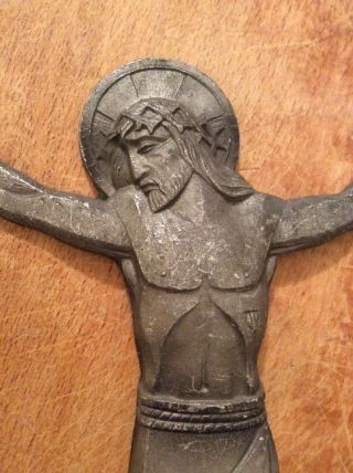 French Vintage Crucifix Jesus Christ Corpus Christi Cross 10” Artdeco 1920s