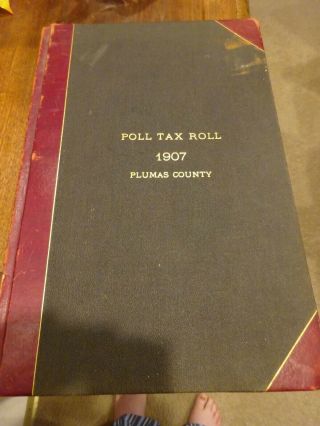California Plumas County Poll Tax Vote Book (1907) Handwritten Data All Voters