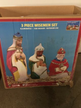 Vintage General Foam Blow Mold Nativity 3 Wise Men