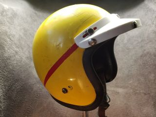 Vintage Early Mid 60s Bell Helmet Toptex Long Beach 7 1/8 W/visor