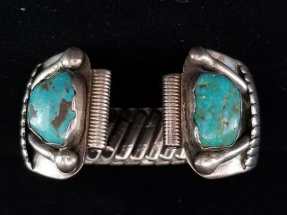 Carl Luthy Southwest Shop Vintage Navajo Sterling Silver Turquoise Watch Band