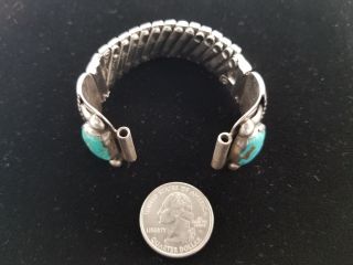 Carl Luthy Southwest Shop Vintage Navajo Sterling Silver Turquoise Watch Band 3
