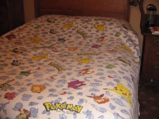 Vintage Pokemon Blanket Nintendo 1990 