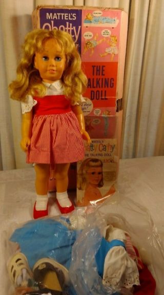 Vintage 1960 Mattel Chatty Cathy Doll.  Hard Face.  Long Hair.