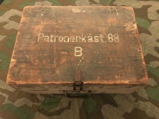 Ww2 Wwii German Ammunition Wooden Box Case Wehrmacht Patronenkasten 88 1943