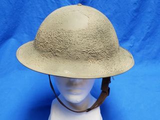 Early Wwii Us Army M1917a1 Kelly Combat Helmet W/ Liner And Chinstrap 1917 Ww2