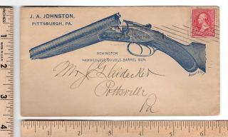 Remington Hammerless Double Barrel Gun J.  A.  Johnston Advertising Cover 1898 G - 83